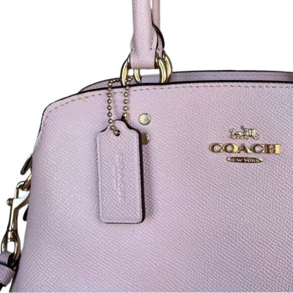 COACH Leather Washed Mauve Mini Lillie Carryall Golden Hardware Feet NWT - Picture 8 of 11